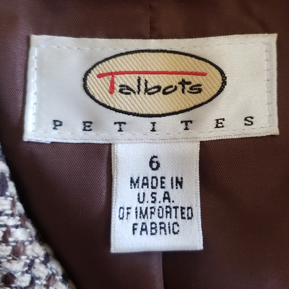 Talbots Vintage Tweed Brown/Tan Blazer - Picture 9 of 10